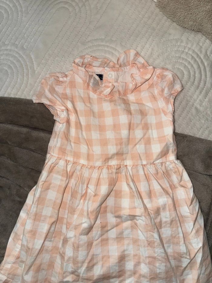 Robe couleur abricot et blanc 18 mois - photo numéro 2