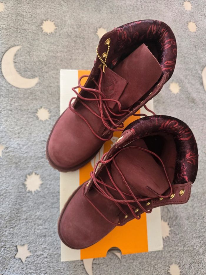 Bottines Timberland bordeaux femme – taille 35,5 (comme neuves) - photo numéro 4