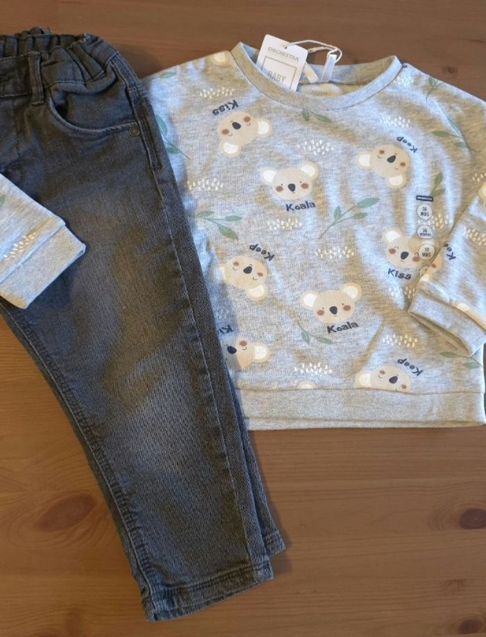 NEUFS (non portés) 😍💙🥰 sweat et jeans 24/36mois (89/92cm) garçon 🥰😍💙