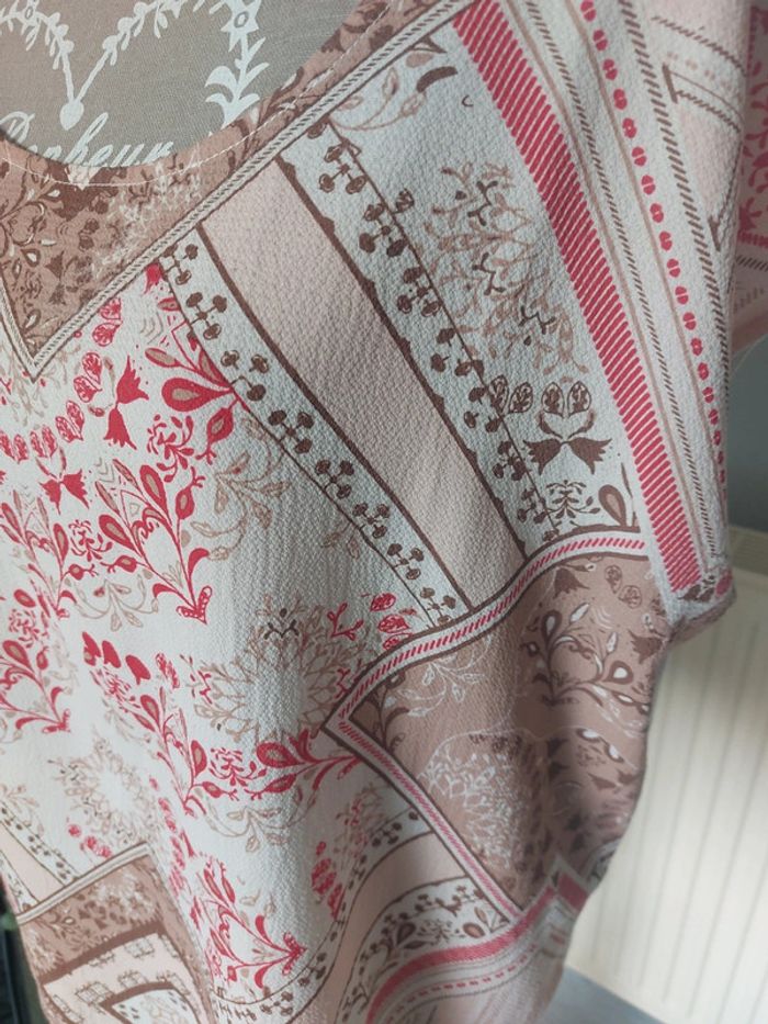 Tee shirt marron beige rouge Pure et Simple - photo numéro 2