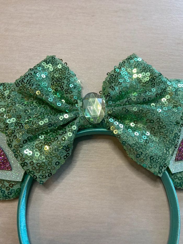 Serre tête oreille de bébé yoda à sequins,paillettes - photo numéro 3