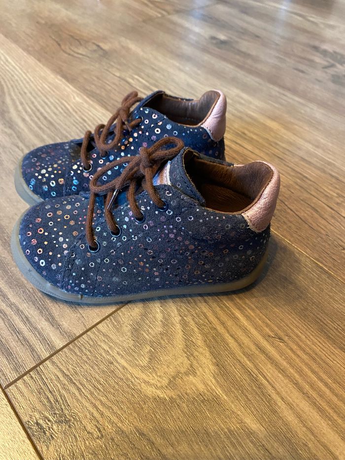 Chaussures enfant T23 bleues à pois colorés - photo numéro 2