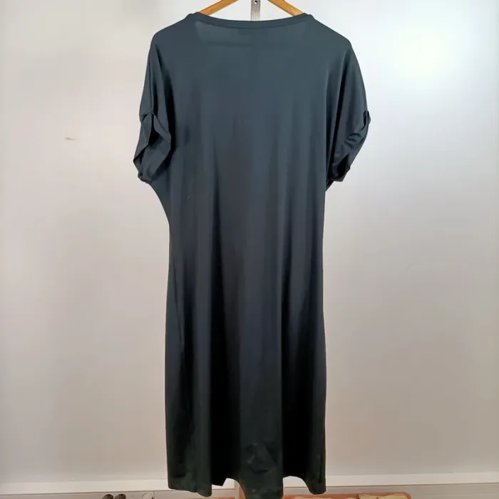 Robe droite noire Promod drapée avec nœud col taille 2/M A1410 - photo numéro 6