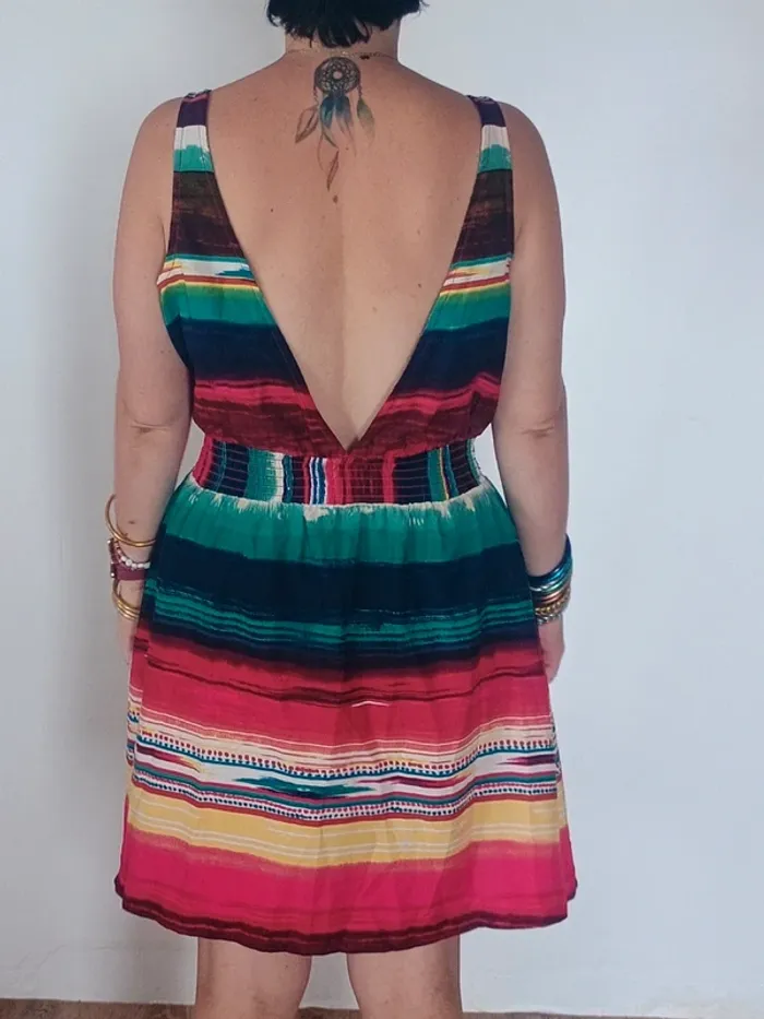 Robe dos nue multicolore TU - photo numéro 2