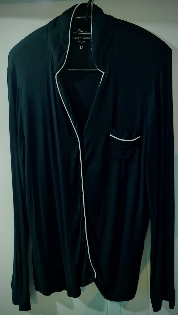 T. 38 (M) - Ensemble pyjama ETAM – noir avec liseré blanc