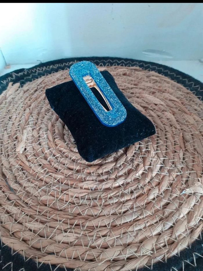 Barrette cheveux bleu pailletée n°7 - photo numéro 3