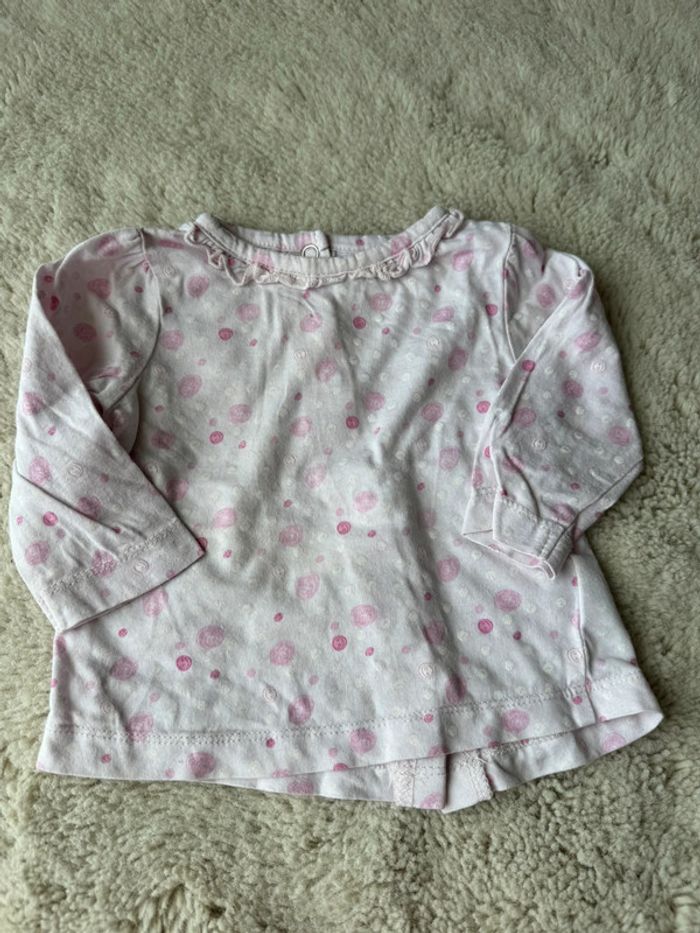 Lot 9 t-shirts manche longue bébé fille 6 mois- kiabi-ikks ect- très bon état - photo numéro 8