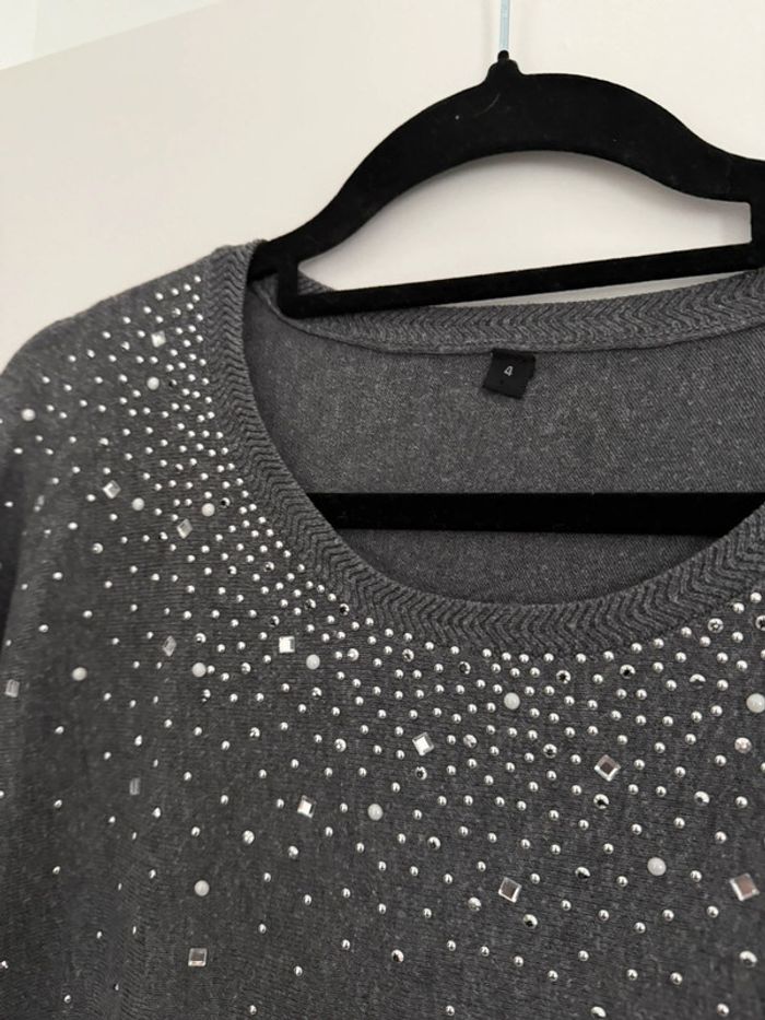 Haut bouse chemisier camisa chemise camicetta blusa t-shirt camicia overhemd Folder manches pull - photo numéro 4