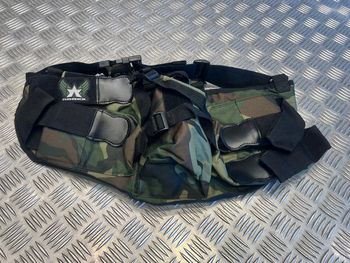 harnais ceinture porte 4 pots et 1 bouteille air camo annex pour paintball neuf