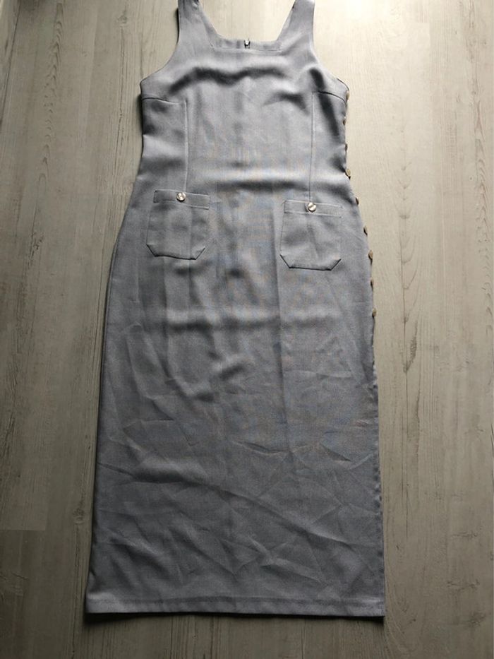 AN6- Ensemble robe longue + veste gris perle T 44-46 - photo numéro 7