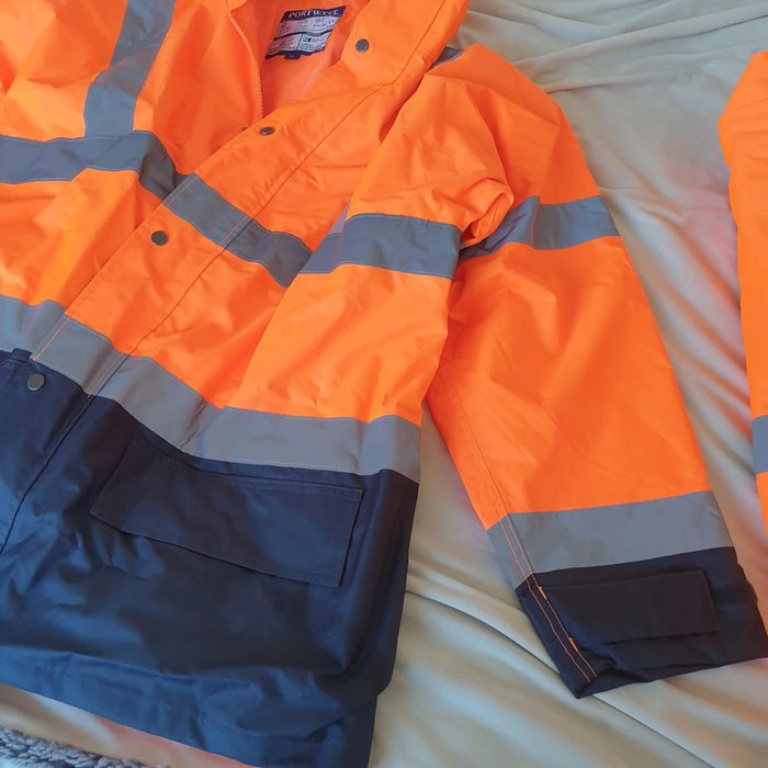 Blouson Haute Visibilité parka de chantier 2en1 Portwest Orange fluo, taille XL - photo numéro 4