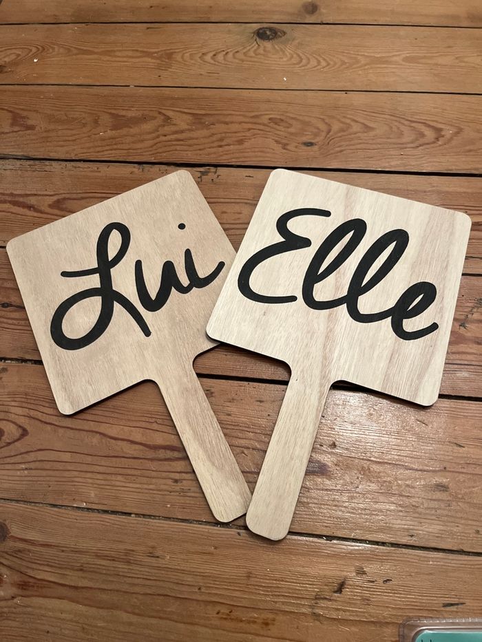 Pancarte "Lui ou Elle"