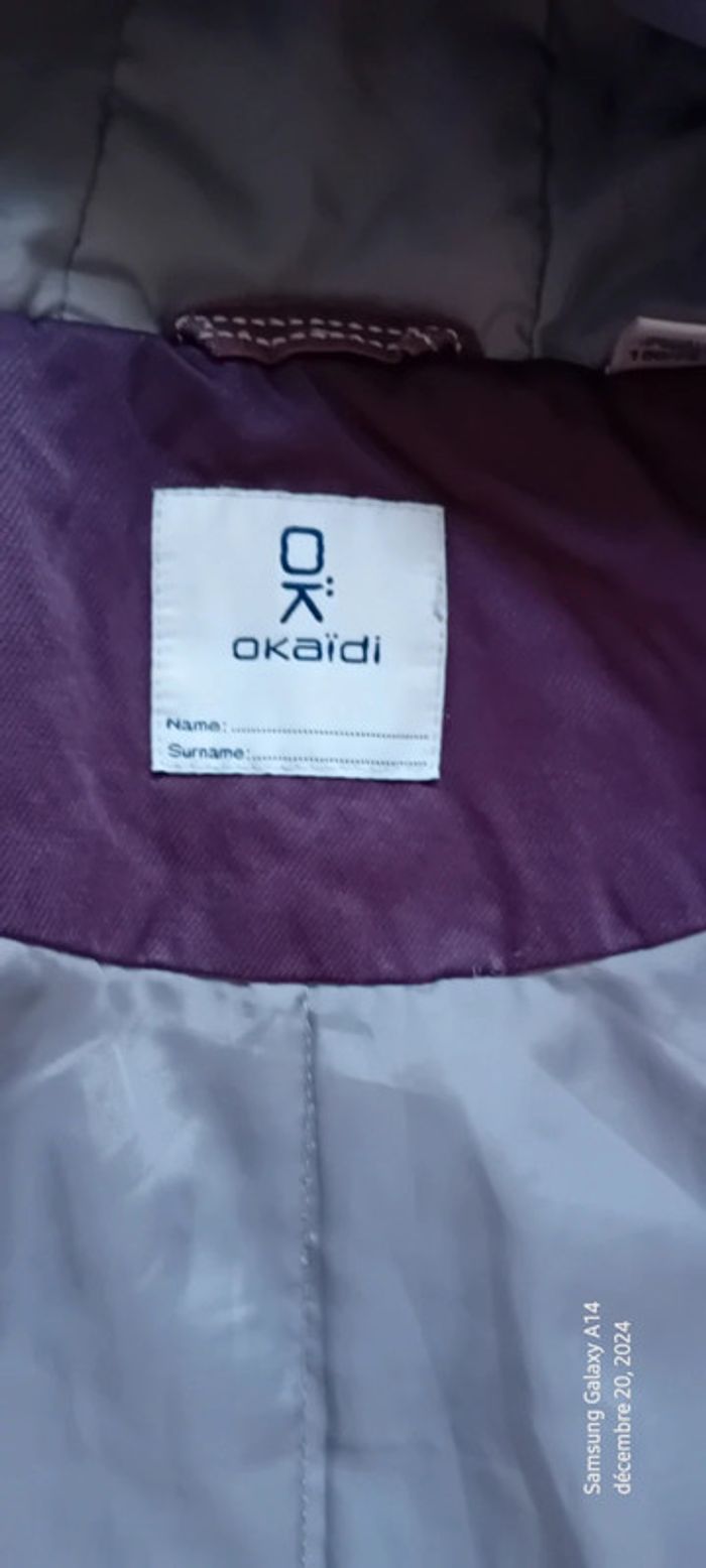 Manteau long style duffle coat prune neuf fille 12 ans okaïdi - photo numéro 16