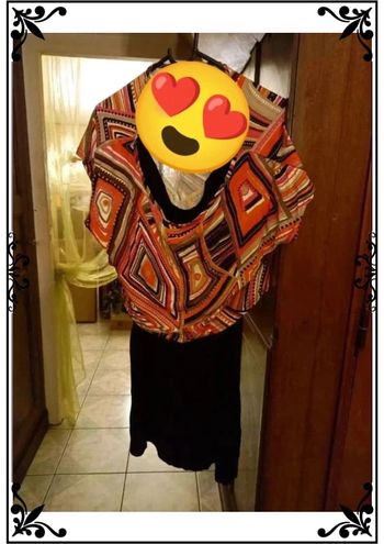 Tunique noire et orange taille XL/42