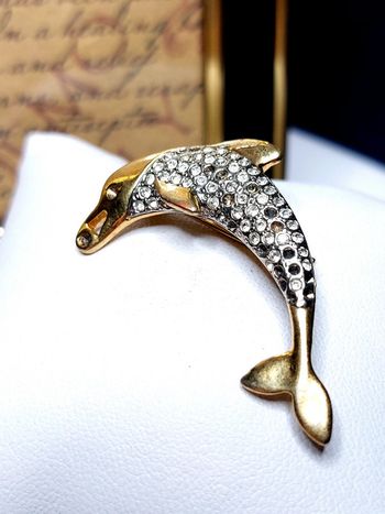 Magnifique broche dauphin vintage