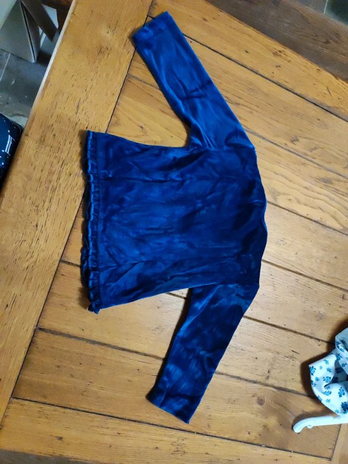 Pull bleu effet velour - photo numéro 4