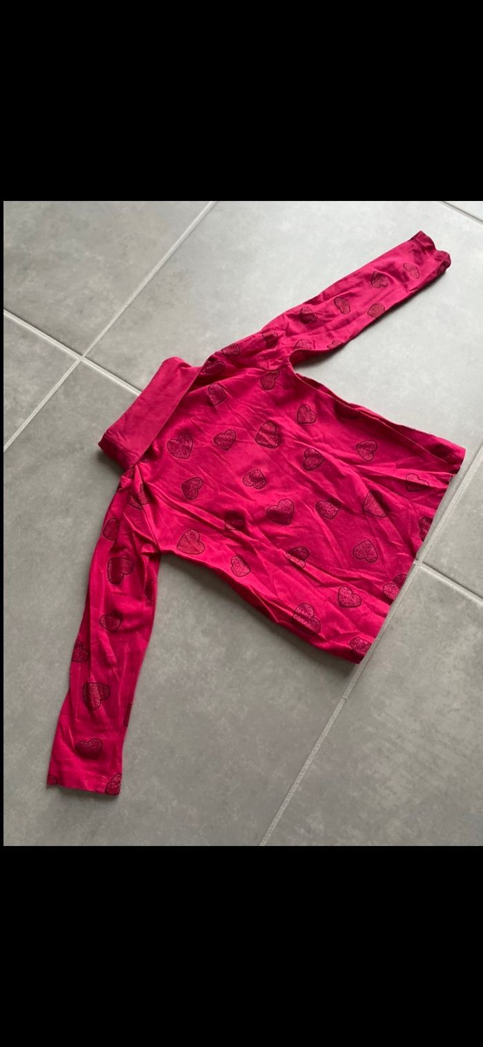 Sous pull col roulé avec cœurs 4 ans - photo numéro 10