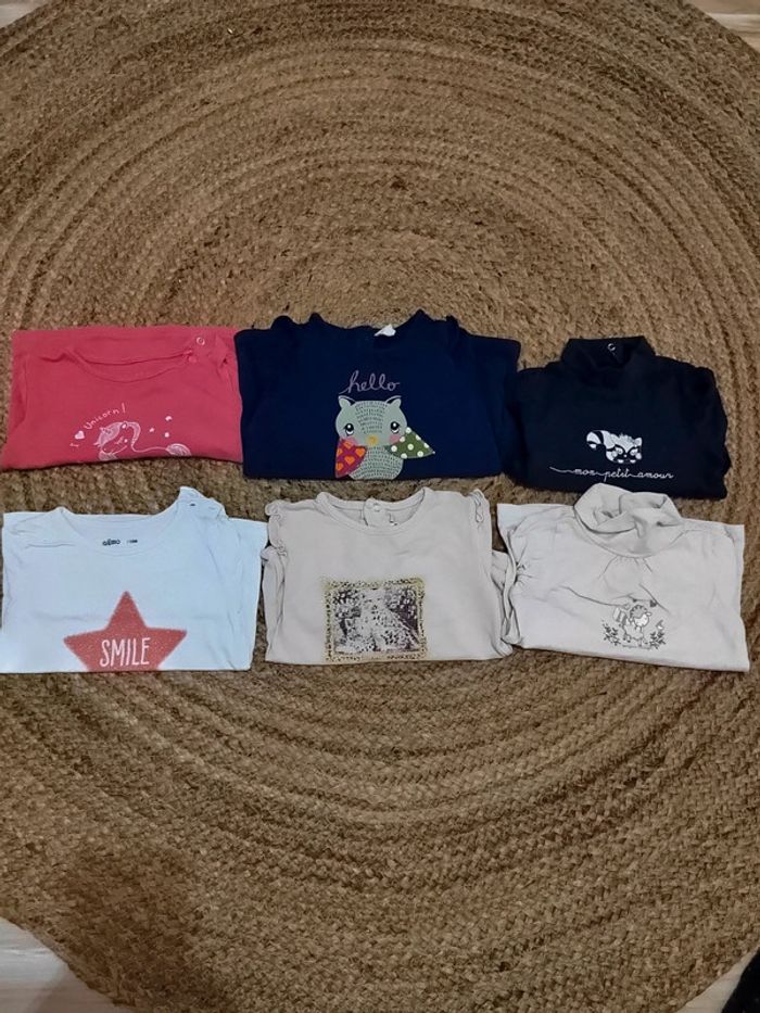 6 tee shirts manches longues 18 mois