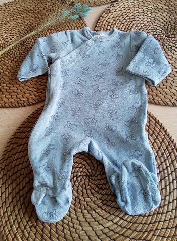Babygro en velours bleu imprimé Tape à l'oeil taille 1 mois