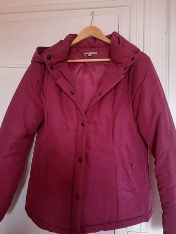 45. Doudoune rose capuche amovible
