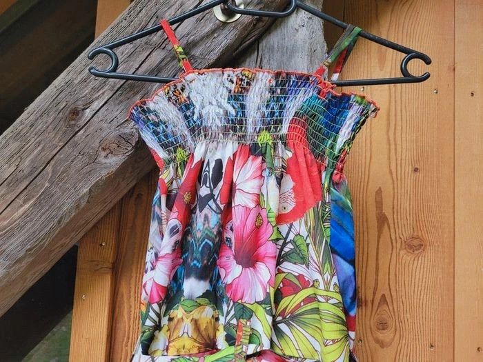 Magnifique combinaison d'été, légère style satin, Désigual,7/8 ans - photo numéro 8