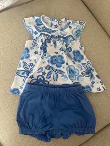 Ensemble tee shirt + bloomer 6 mois