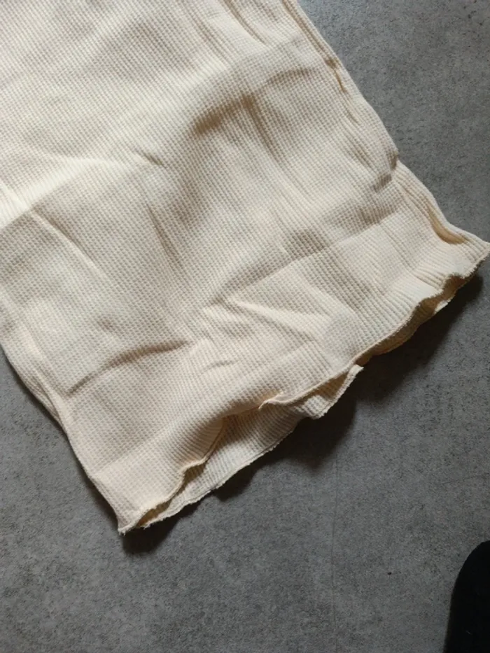 Set femme Gamin Gamine S/M tee shirt pantalon gaufré beige - photo numéro 9