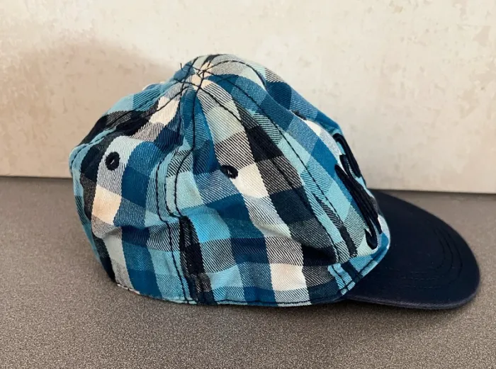 Casquette à carreaux bleue taille 74cm / 12 mois H&M - photo numéro 5