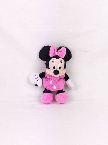 peluche doudou minnie robe rose pois nœud rose 20 cm Nicotoy