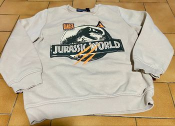 Sweat jurassic Park couleur beige et noir taille 7/8 ans