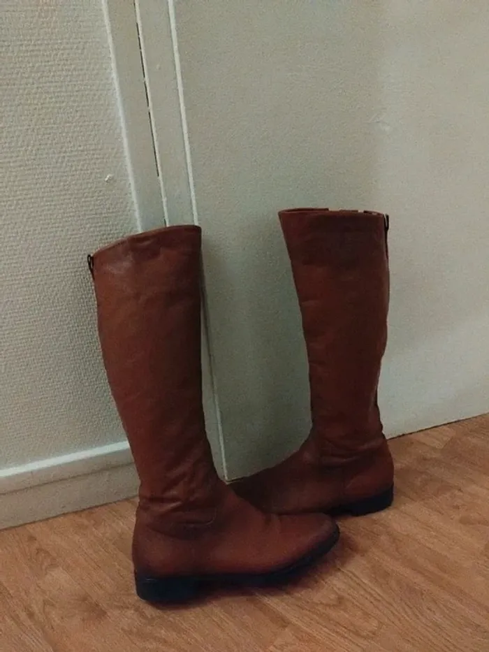 Bottes 👢 femme en vrai cuir 38 - photo numéro 12