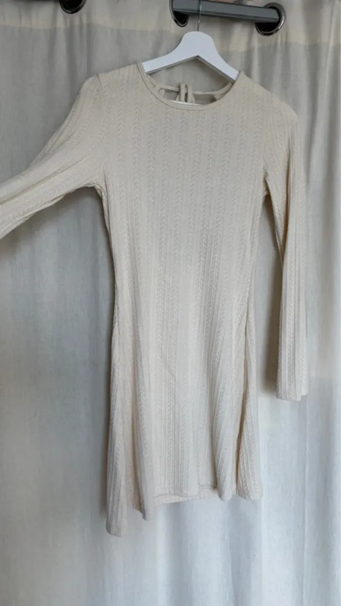 Robe de plage dos nu écru - photo numéro 3