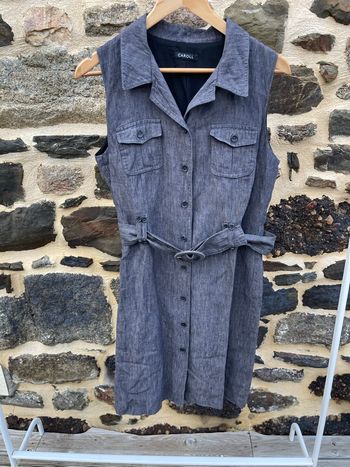 Robe chic en lin grise - Caroll 