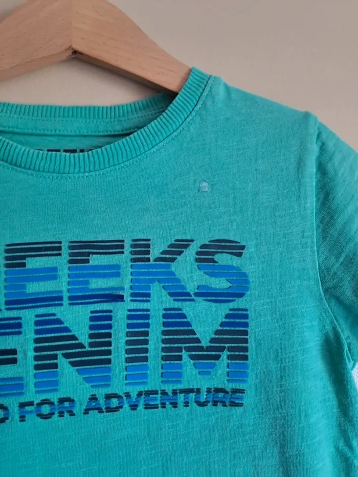 T-shirt garçon 6 ans creeks bleu vert 1 mini tâche de colle - photo numéro 2