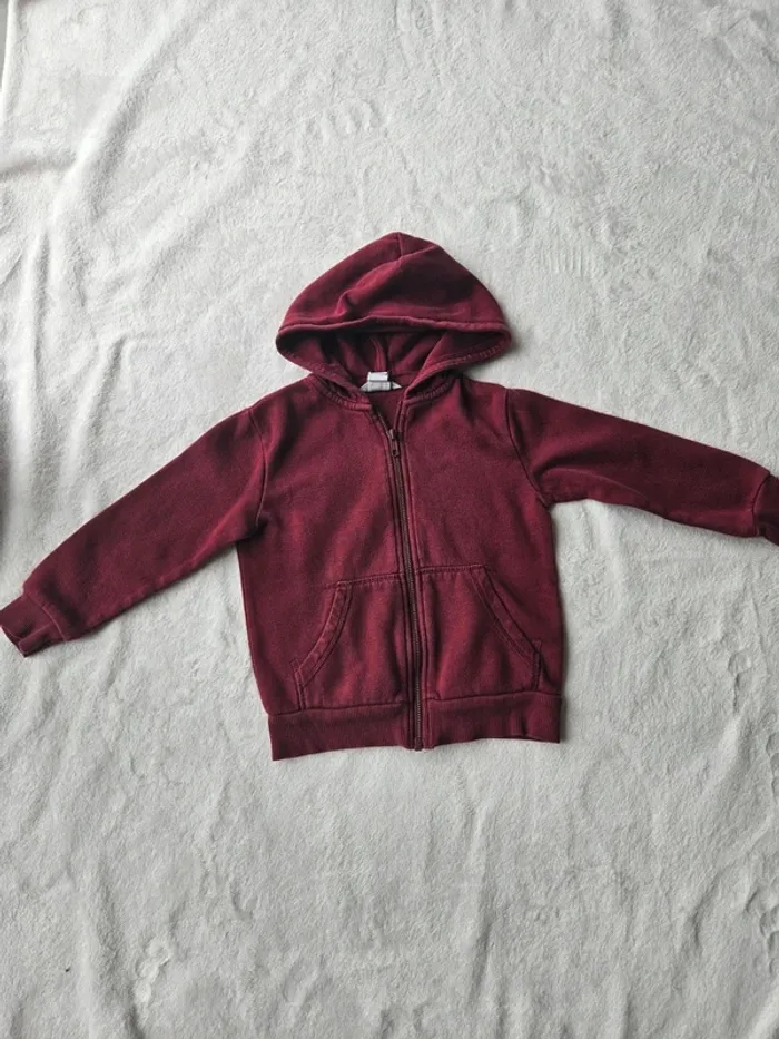 Sweat zippé bordeaux 98/104 H&M