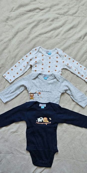 Bodies bébé manches longues - Neufs, lot de 3