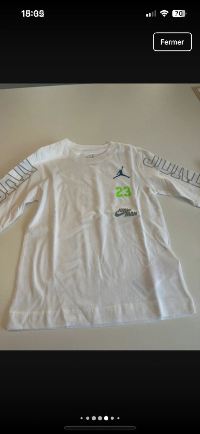 Tee shirt manches longues Jordan 4/5 ans neuf - photo numéro 5
