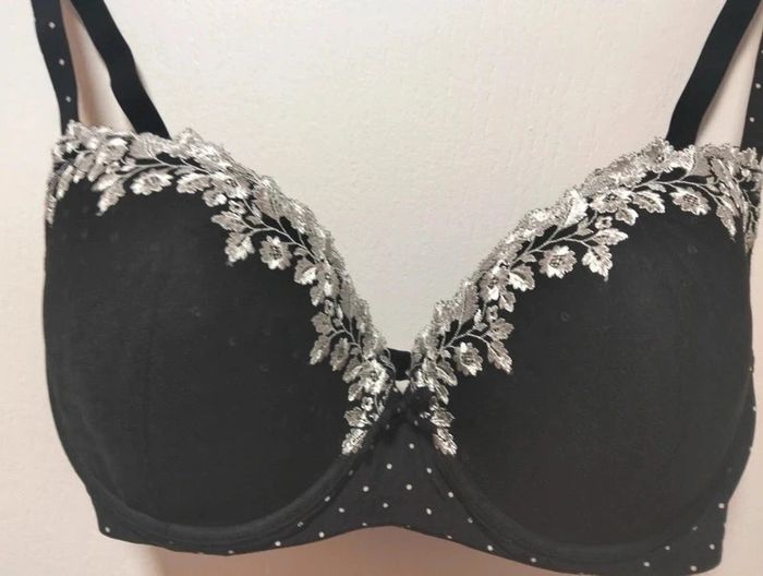Soutien-gorge noir et blanc Promise bonnets coques 95E - photo numéro 5