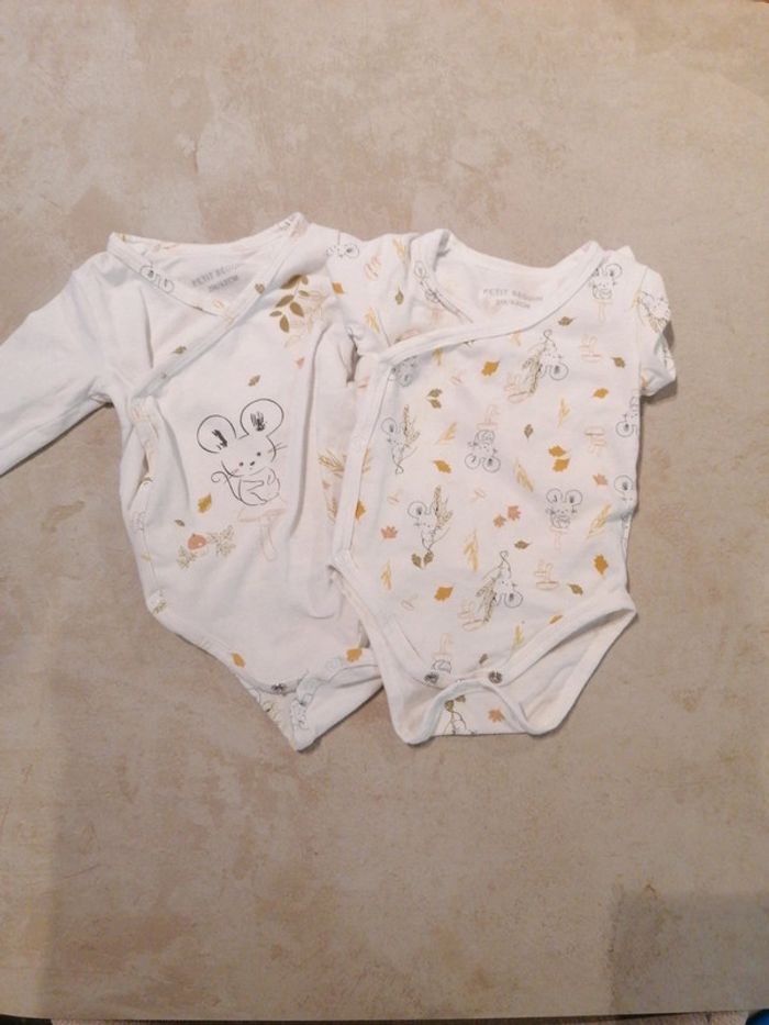 Lot de 2 bodies petit beguin 3 mois