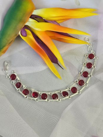 Bracelet en argent Sterling 925 avec ses pierres grenat rouge