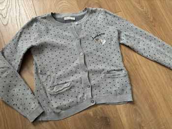 Gilet gris à pois noir fille 10 ans Orchestra