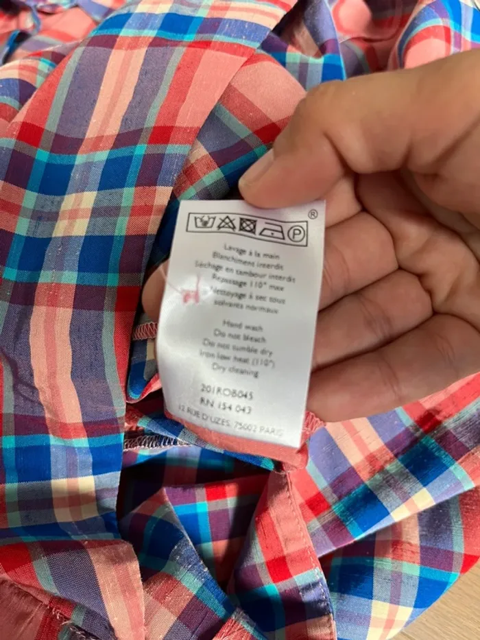 Robe portefeuille fermé à carreaux t.36 - photo numéro 9