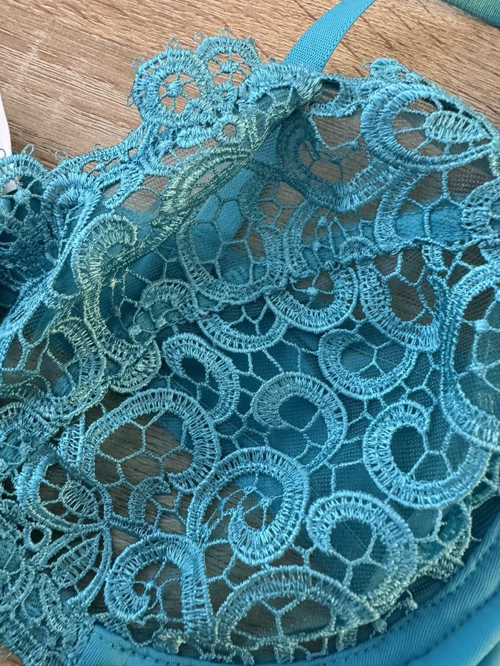 Ensemble lingerie soutien gorge et boxer turquoise Tissaia neuf - photo numéro 6