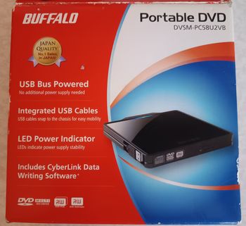 Lecteur Portable Graveur DVD BUFFALO DVSM-PC58U2VB USB + logiciels inclus PC/Mac