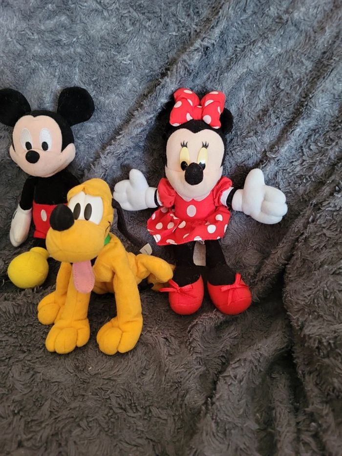 Peluche mickey/minnie et pluto - photo numéro 2
