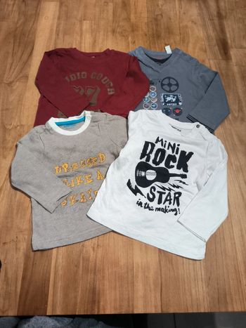 Lot de 4 t-shirts manches longues 18mois