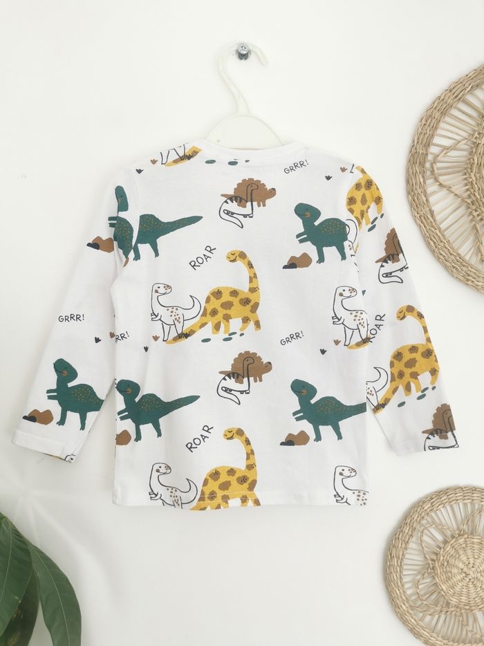 Tee-shirt blanc imprimé dinosaures Gémo 24 Mois - photo numéro 5