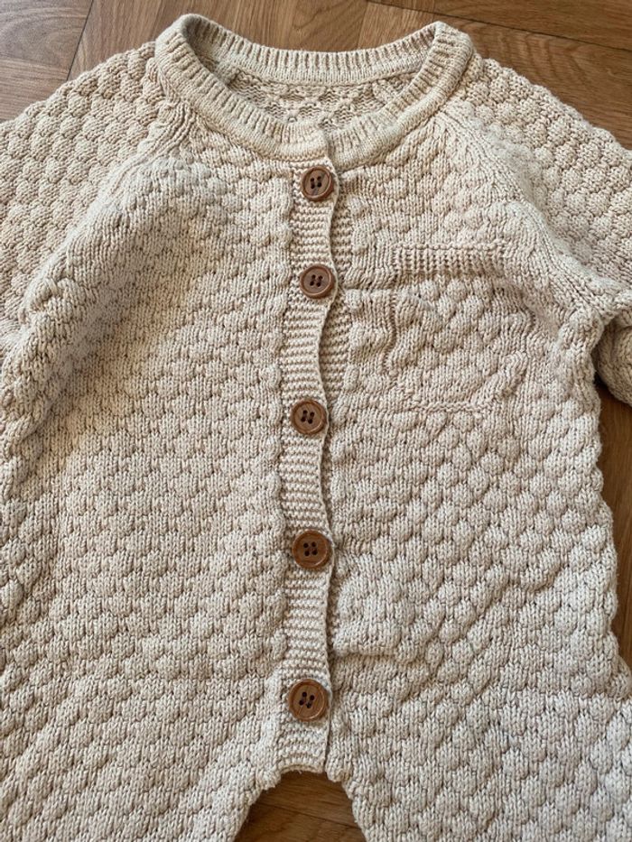 Ensemble combinaison marron taille 9 mois vintage - photo numéro 2