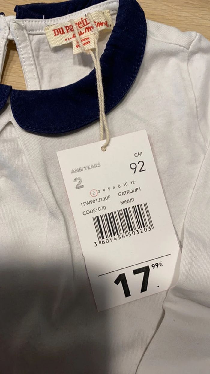 Chemise dpam 2 ans neuve col Claudine - photo numéro 3