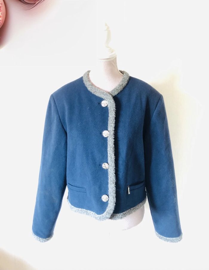 🇦🇹Jolie petite veste courte vintage cottagecore en laine Tyrolean Trachen style wool jacket🇦🇹 - photo numéro 10